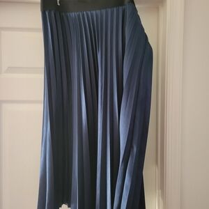Time and Tru Blue Midi A-Line Skirt
